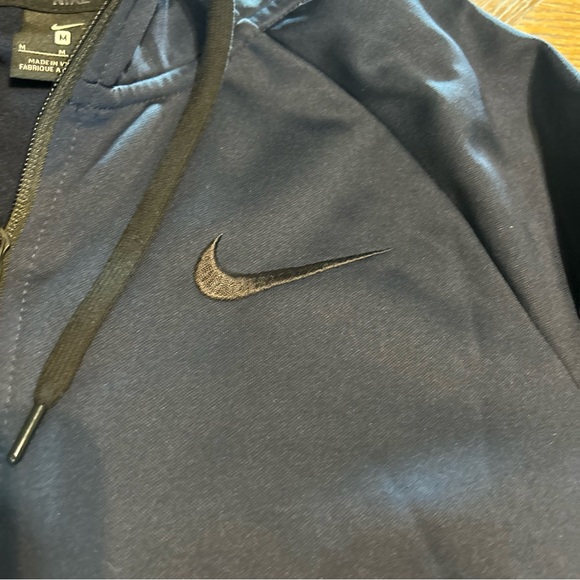 Nike Jacket Mens Medium Blue Dri-FIT Full Zip Hooded Athletic Training Swoosh - Picture 2 of 7